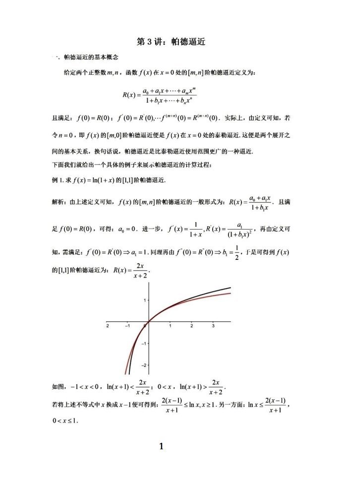 高观点下的函数与导数帕德展开