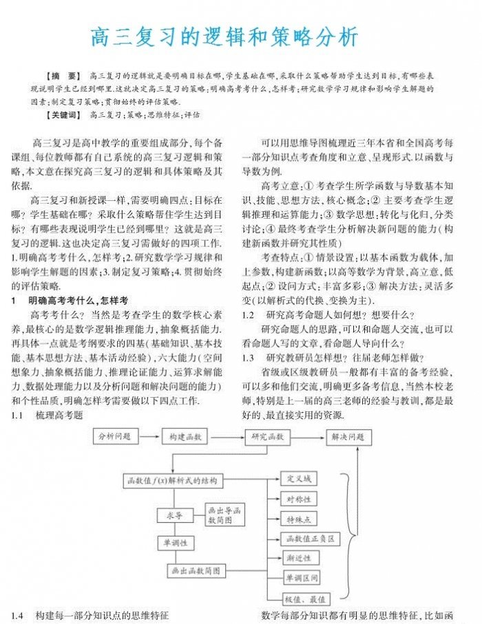 高三复习的逻辑和策略分析